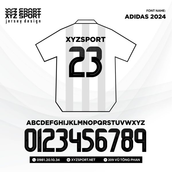 Font Số In Ấn ADIDAS 2024 – Thiết Kế Hiện Đại, Năng Động