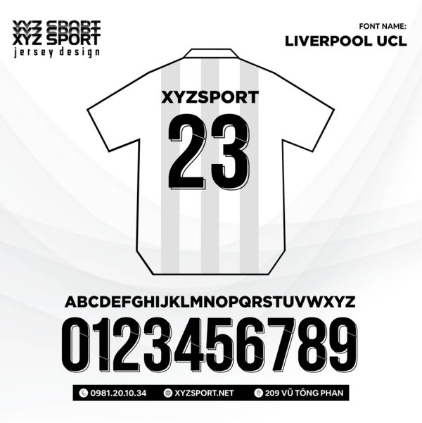 Font Số Hiện Đại Liverpool UCL Chuyên Nghiệp