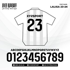 Mẫu Font Số LALIGA 23-24 - Phong Cách Tối Giản, Dễ Đọc