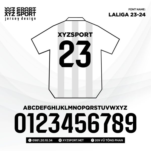 Mẫu Font Số LALIGA 23-24 - Phong Cách Tối Giản, Dễ Đọc