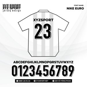 Font Số In Ấn NIKE EURO Đẹp,Sắc Nét