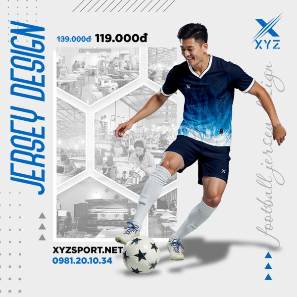 Áo Bóng Đá Nam XYZ Sport Màu Tím Than Năng Động