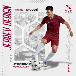 Mẫu Áo Bóng Đá Thi Đấu Màu Đỏ Đô XYZ SPORT – Cá Tính Và Năng Động