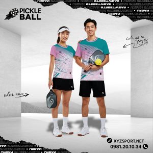Mẫu Áo Pickleball Thể Thao PKX-11 Màu Xanh Ngọc Hồng Pastel