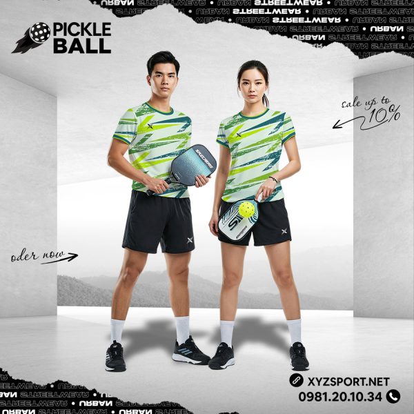 Quần Áo Pickleball Thiết Kế Đặc Biệt PKX-50 – Tông Xanh Lá Năng Động