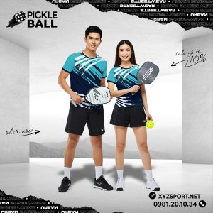 Áo Thể Thao Pickleball Mã PKX-06 Tím Than Phối Xanh – Năng Động Và Tinh Tế