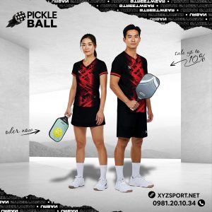 Áo Pickleball Thiết Kế Giới Hạn Mã PKX-51 - Đen Đỏ Năng Động