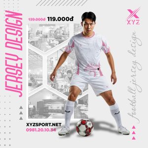 Áo Bóng Đá XYZSport Phiên Bản Trắng Hồng - Họa Tiết Rồng Cách Điệu
