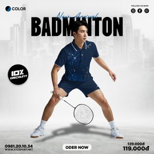Áo Cầu Lông Nam Màu Tím Than – Mã CLX-12 Độc Lạ
