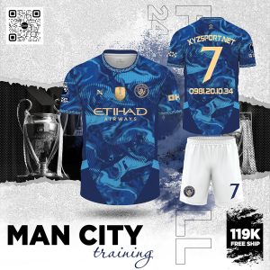 Áo Bóng Đá Man City Training Màu Xanh Bích – Mạnh Mẽ Và Đẳng Cấp