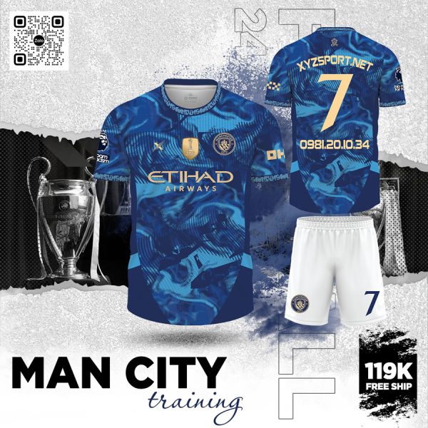 Áo Bóng Đá Man City Training Màu Xanh Bích – Mạnh Mẽ Và Đẳng Cấp