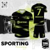 Áo Đấu Sporting Training Màu Đen Phối Xanh Neon