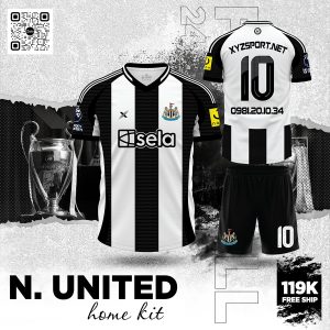 Mẫu Áo Newcastle United Sân Nhà – Trắng Đen Cá Tính
