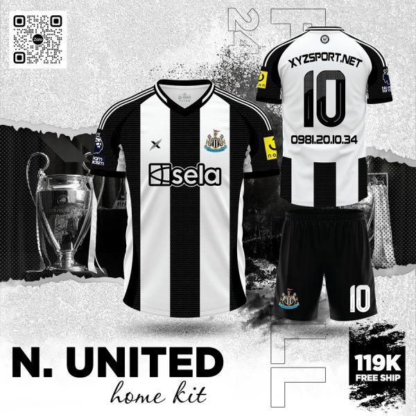 Mẫu Áo Newcastle United Sân Nhà – Trắng Đen Cá Tính