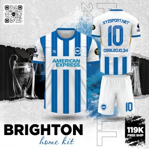 Áo Đấu Brighton Home Kit 2024 Màu Trắng Cổ Điển