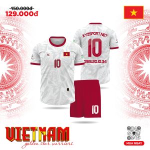 Mẫu Áo Đấu Đội Tuyển Việt Nam Màu Trắng – Phiên Bản Training Cao Cấp 2025