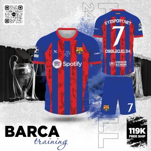 Áo Barca Training Màu Xanh Bích - Phiên Bản Tập Luyện Đậm Chất Catalan