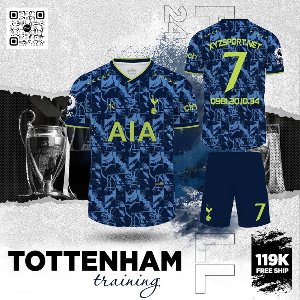 Mẫu Áo Bóng Đá Tottenham Training Màu Tím Than Cá Tính
