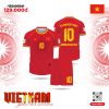 Áo Bóng Đá Đội Tuyển Việt Nam Màu Đỏ Rực Phối Vàng - Họa Tiết Trống Đồng