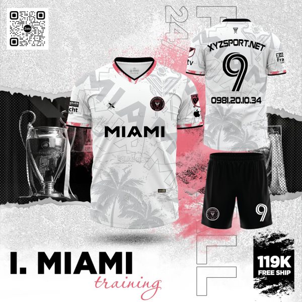 Áo Bóng Đá I. MIAMI Training Trắng – Nét Nhiệt Đới Cá Tính
