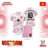 Áo Bóng Đá Thiết Kế Màu Hồng Pastel – Team Việt Nam