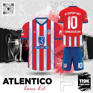 Áo Bóng Đá Atlentico Home Kit 2024 Màu Đỏ Thanh Lịch Và Mạnh Mẽ