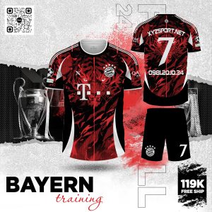 Áo Tập Bayern Màu Đỏ Đen – Tinh Thần Mãnh Hổ