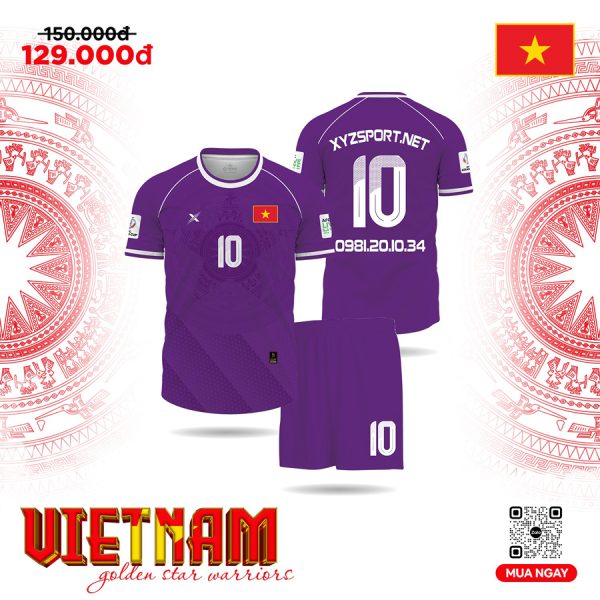 Mẫu Áo Đấu Màu Tím Vietnam Training – Phong Cách Hiện Đại