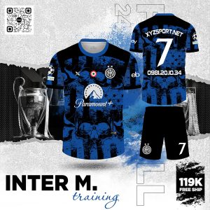 Áo Đá Banh Inter Milan Training - Màu Đen Phối Xanh Bích Cá Tính