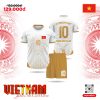 Áo Đấu Bóng Đá Màu Trắng Phối Vàng Đồng – Tinh Thần Chiến Binh Sao Vàng