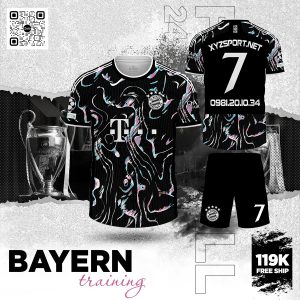 Áo Đấu Bayern Training Đen Neon Năng Động