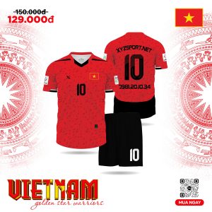 Bộ Quần Áo Thể Thao Đội Tuyển Việt Nam Màu Đỏ - Tinh Thần Chiến Thắng
