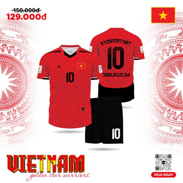 Bộ Quần Áo Thể Thao Đội Tuyển Việt Nam Màu Đỏ - Tinh Thần Chiến Thắng