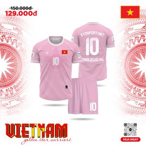 Mẫu Áo Đấu Đội Tuyển Việt Nam Màu Hồng Pastel Phiên Bản Giới Hạn