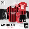 Quần Áo Đấu AC Milan Sân Nhà Màu Đỏ Đen Chính Hãng