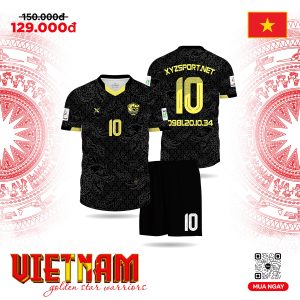 Áo Thể Thao Đội Tuyển Việt Nam Màu Đen - Phiên Bản Training 2025