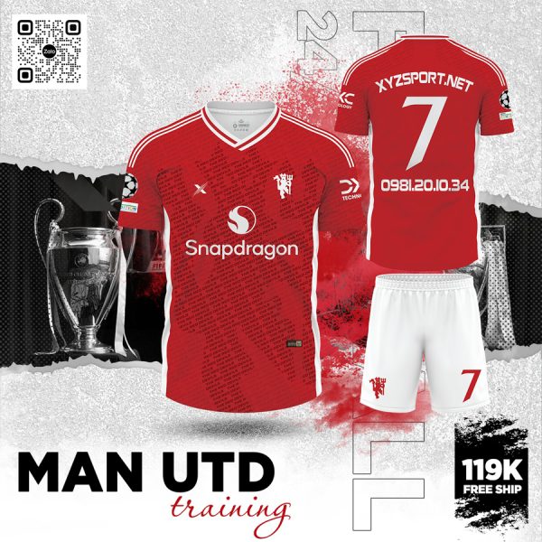 Áo Bóng Đá Manchester United Training Màu Đỏ Truyền Thống