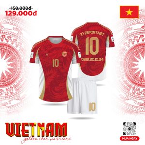 Mẫu Áo Bóng Đá Đội Tuyển Việt Nam Màu Đỏ – Thiết Kế Rồng Ẩn Đẳng Cấp