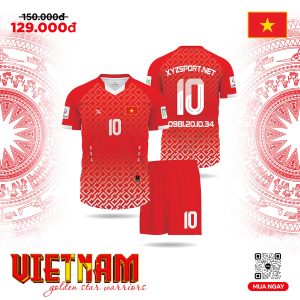 Áo Đấu Đội Tuyển Việt Nam Sân Nhà 2025 Màu Đỏ Truyền Thống