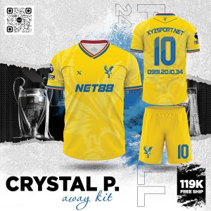 Áo Đấu Crystal P. Away Kit Màu Vàng - Năng Động, Cá Tính