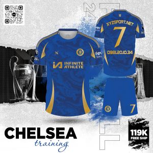 Áo Training Chelsea Xanh Bích Phối Vàng Đồng – Thiết Kế Thể Thao Cá Tính