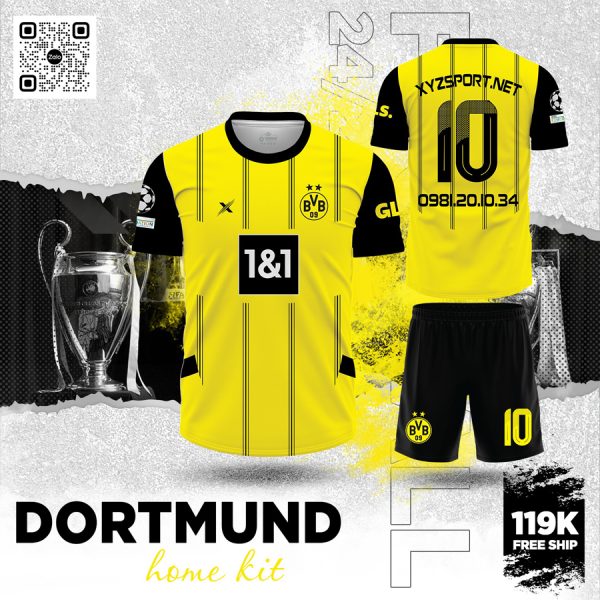 Áo Đấu Dortmund Sân Nhà 2025 – Vàng Đen Thể Thao Cá Tính