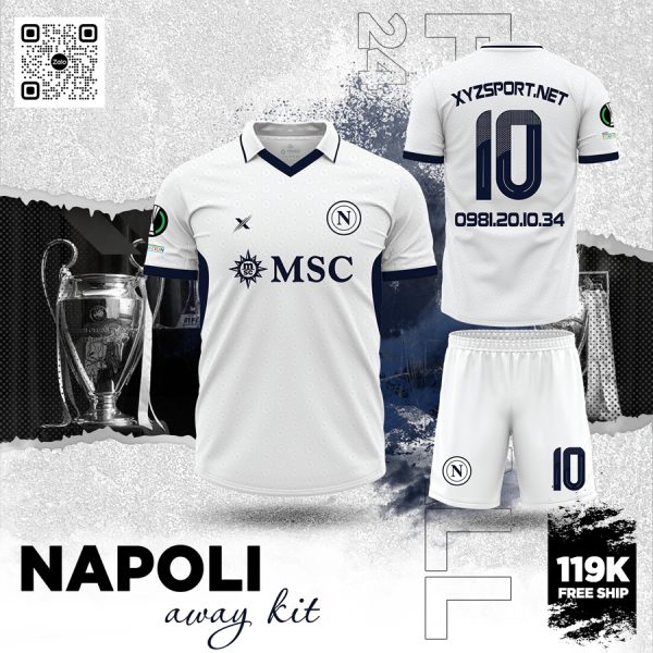 Áo Đấu Napoli Away 2024 - Trắng Tuyết Lịch Lãm