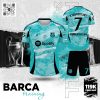 Đồ Đá Banh Barca Training Màu Xanh Ngọc Phối Đen