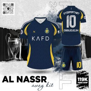 Mẫu Áo Đấu AL NASSR Away Kit Màu Tím Than - Phiên Bản Sân Khách 2025