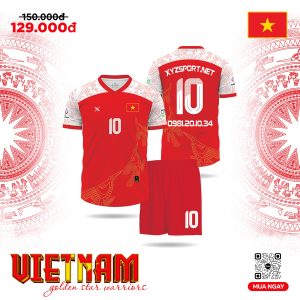 Áo Bóng Đá Đội Tuyển Việt Nam Phiên Bản Màu Đỏ Rực