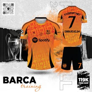 Áo Tập Barca Màu Cam Đen - Đậm Chất Nhiệt Huyết Và Thời Trang Thể Thao