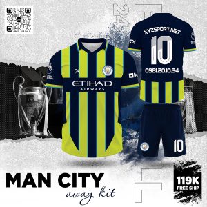 Thiết Kế Mẫu Áo đấu Man City Away 2025 Màu Tím Than Cá Tính và Thanh Lịch