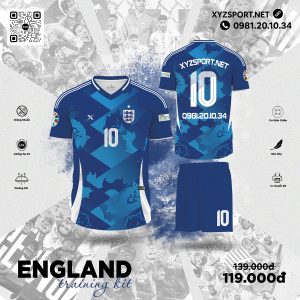 Đội Tuyển England Training Kit Màu Xanh Bích Họa Tiết Độc Đáo
