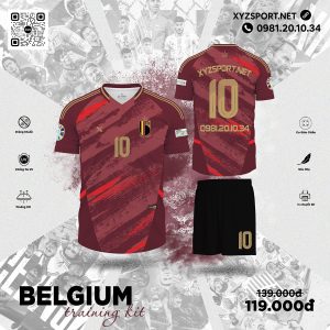 Mẫu Thiết Kế Belgium Training Kit Màu Đỏ Đô